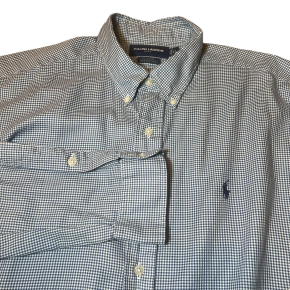 Ralph Lauren Golf Button Down Shirt Mens XL Blue Checkered Tilden Classic Preppy - Picture 1 of 11
